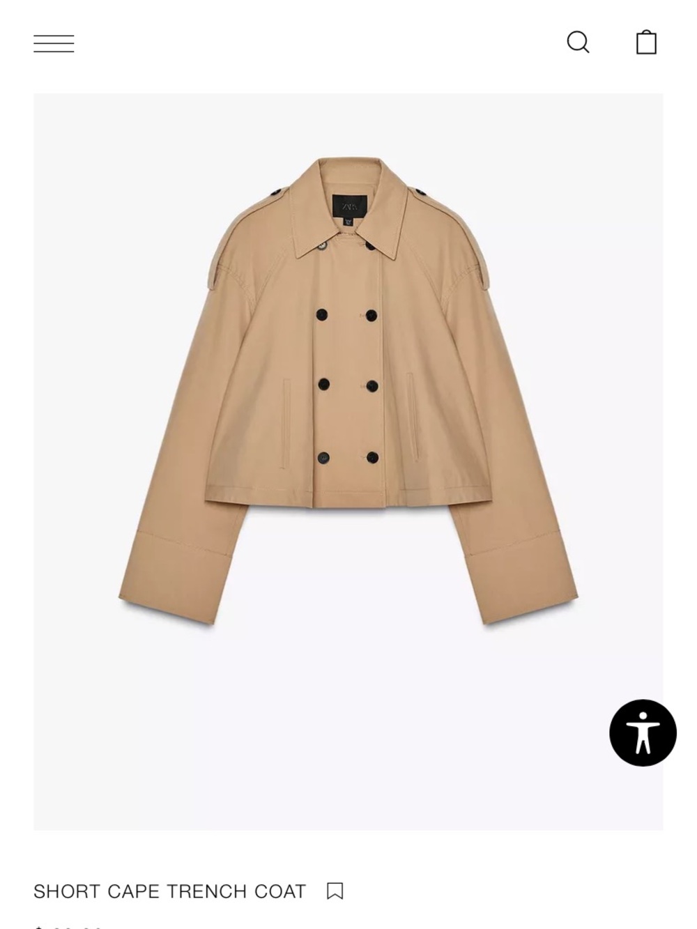 Zara Short Cape Trench